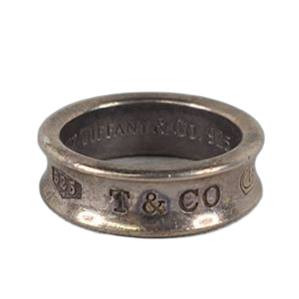 Authentic Tiffany & Co 1837 Ring Size 7.5 Sterling Silver Wide Concave Band